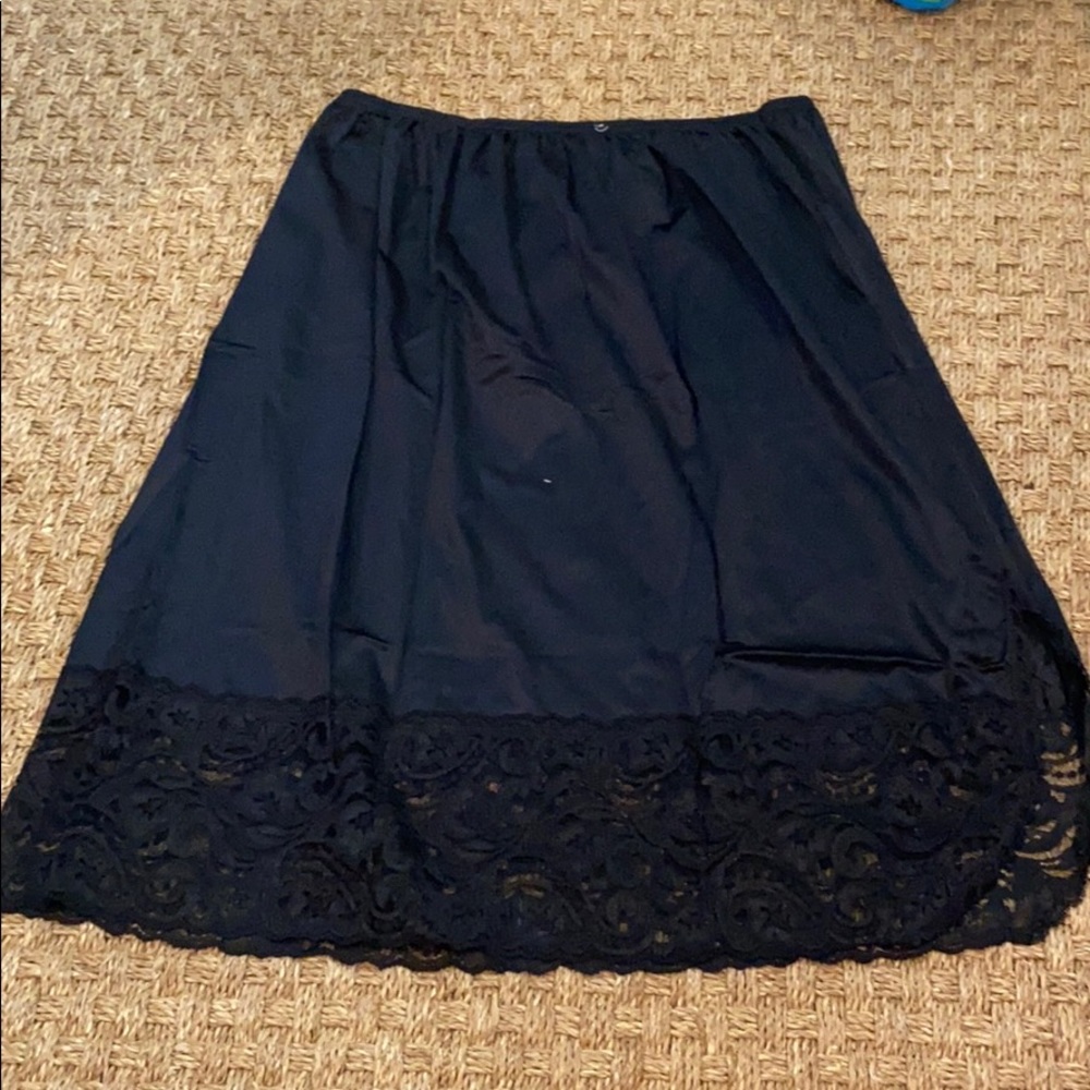 Vanity Fair black lace slip